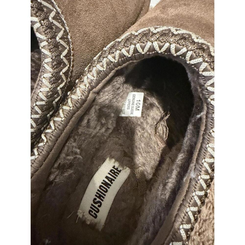 Cushionaire Women’s Brown Slip On Suede Mule Slipper Faux Fur Lining Sz10 - Picture 3 of 5